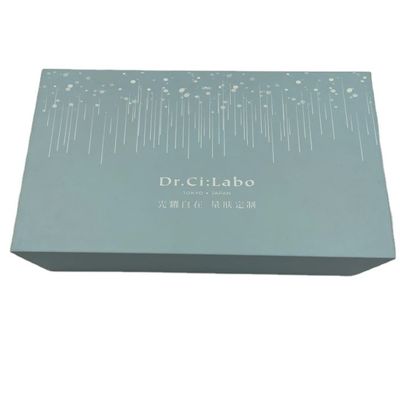 Cosmetic Packaging Box Blue   Flap Lid Packaging Cardboard  Custom Magnetic Closure Gift Box