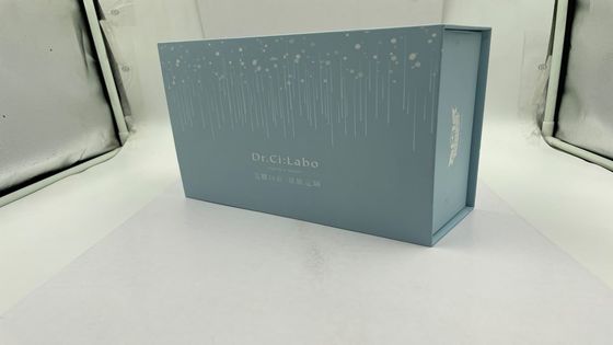 Cosmetic Packaging Box Blue   Flap Lid Packaging Cardboard  Custom Magnetic Closure Gift Box