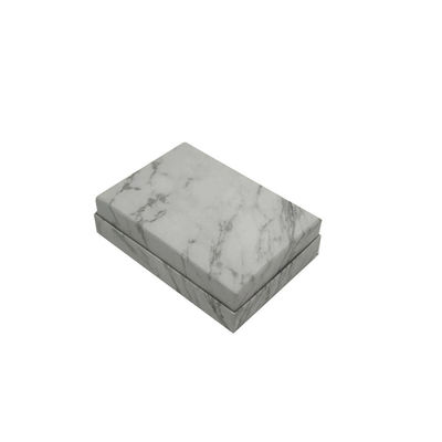Luxury Cardboard White Marble Lid Rigid Cosmetic Box Packaging With Foam