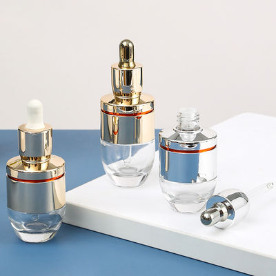 Printing Empty Glass CBD Serume Oil Dropper Bottle With Silver Or Gold Top