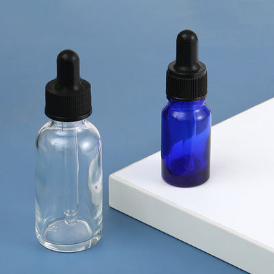 60ml 80ml Glass CBD Oil Dropper Bottle With Black NBR Rubber