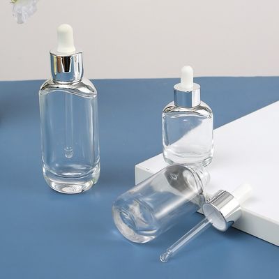Oval Glass Empty Dropper Bottles Clear Skin Care Essential Oil Customized Logo