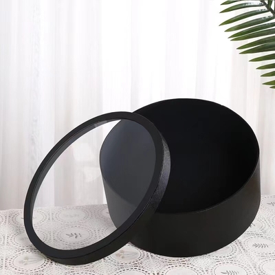 Biodegradable Bouquet Packaging Gift Clear PVC Cylindrical Flower Box 2mm Thickness