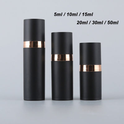 Full PP Airless Plastic Bottle 5ml 10ml 15ml 20ml 30ml 50ml Matte Black Airless Pump Bottle for Moisturizer and Serum