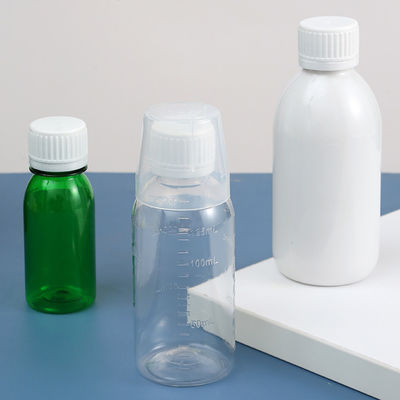 120ml 125ml 200ml 250ml 300ml 500ml Green Amber PET Vitamin Liquid Boston Plastic Bottle with CRC Cap and Cup