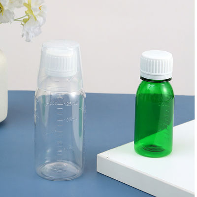 120ml 125ml 200ml 250ml 300ml 500ml Green Amber PET Vitamin Liquid Boston Plastic Bottle with CRC Cap and Cup