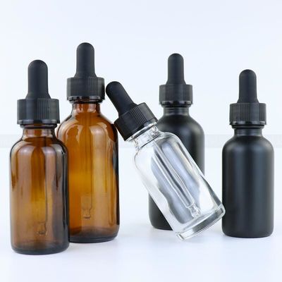 15ml 30ml 60ml 120ml 2oz Glass Amber Essential Oil Bottle Blue Glass Boston Dropper Bottle for Essential Boston Bottle