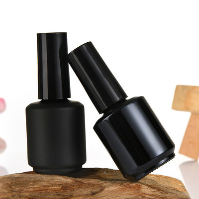 2025 Empty 8ml 15ml Brown Glass Round Nail Polish Bottles With Cap and Fan Brush for Nail Art Hot Stamping Graphic Design