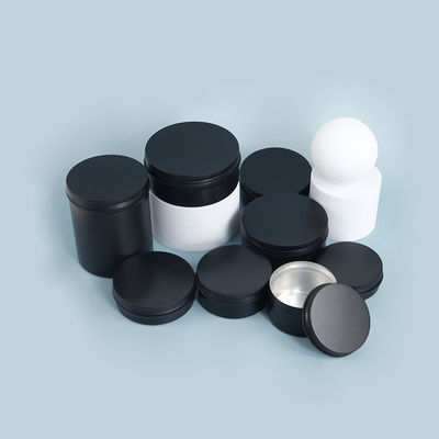 Custom Black Aluminum Candle Tin Metal Case for Solid Scented Candle 6 oz With Lids Food Storage Box Industrial Food
