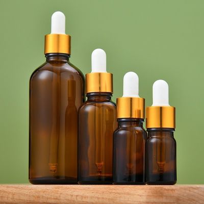 Glass Collar Luxury Empty Cosmetic 50ml Round Matte Frosted Face Serum Bottle 15ml30ml100ml Essential Oil Glass Amber Dropper Bottle With Box