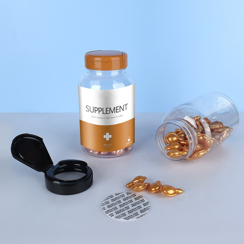 Empty Labels 200ml 300ml PET Pill Organizer Bottle for Pharmacy Pharmaceutical Plastic Vitamin Capsule Container Packaging