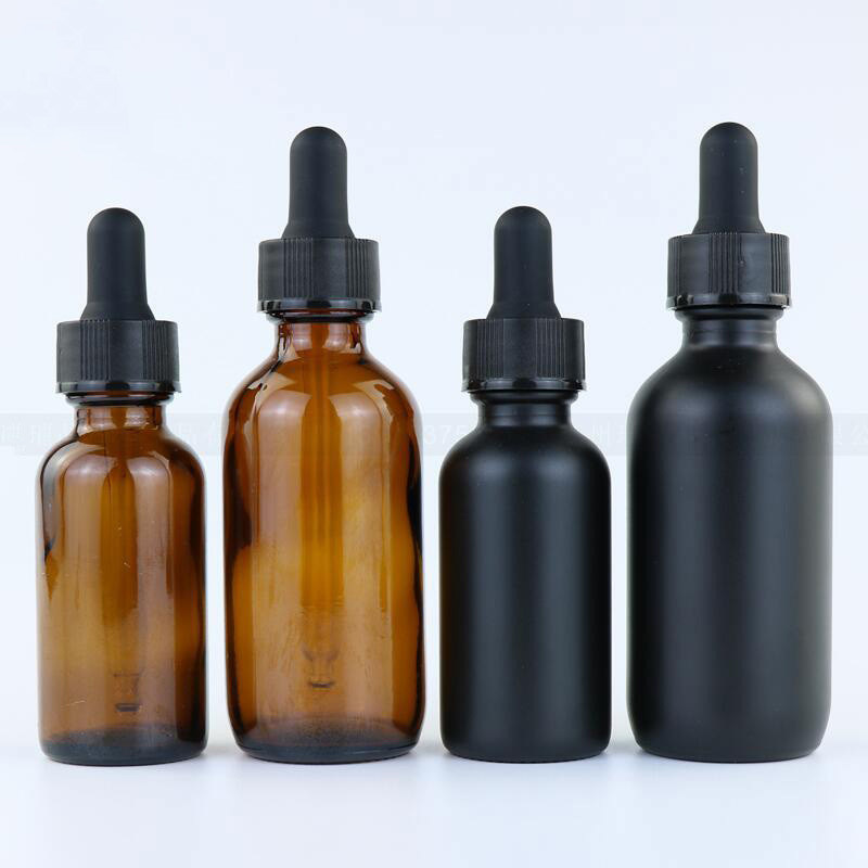 15ml 30ml 60ml 120ml 2oz Glass Amber Essential Oil Bottle Blue Glass Boston Dropper Bottle for Essential Boston Bottle
