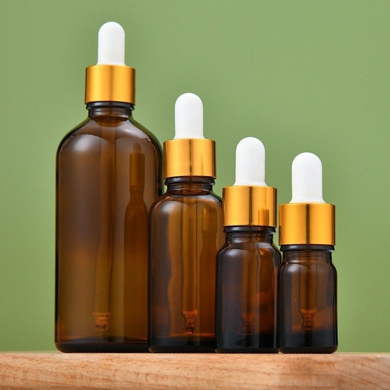 Glass Collar Luxury Empty Cosmetic 50ml Round Matte Frosted Face Serum Bottle 15ml30ml100ml Essential Oil Glass Amber Dropper Bottle With Box